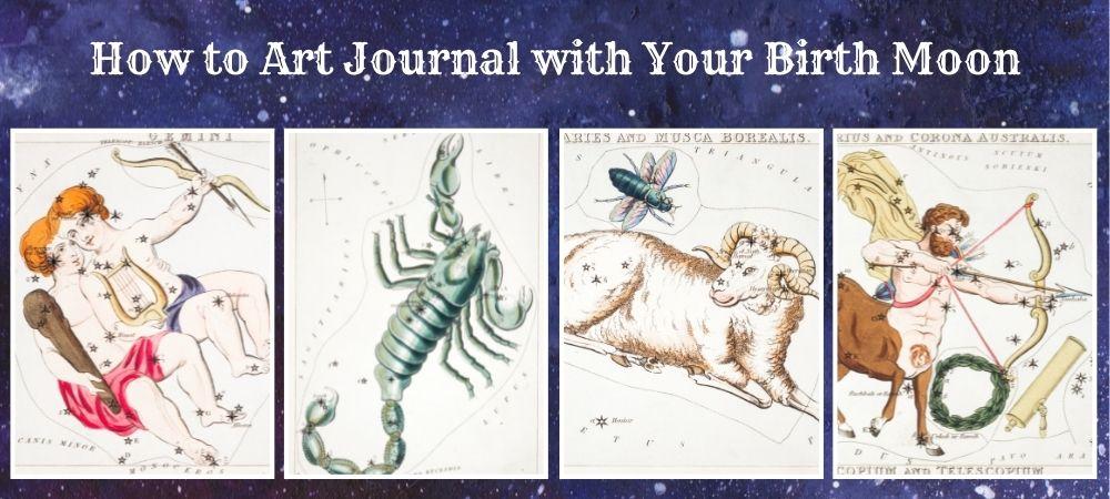 how to art journal with your birth moon